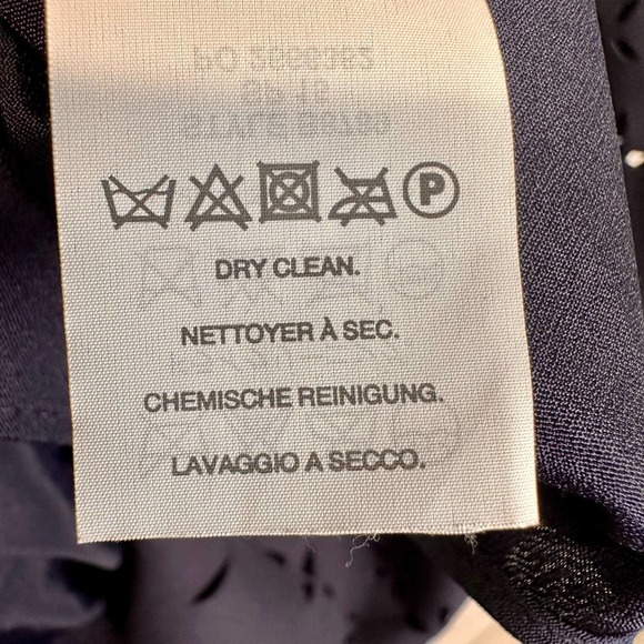 J. Crew Dress Women’s sz. 0 (XS) Navy Blue‎ Lasercut Scallop Sleeveless Shift - Picture 9 of 10